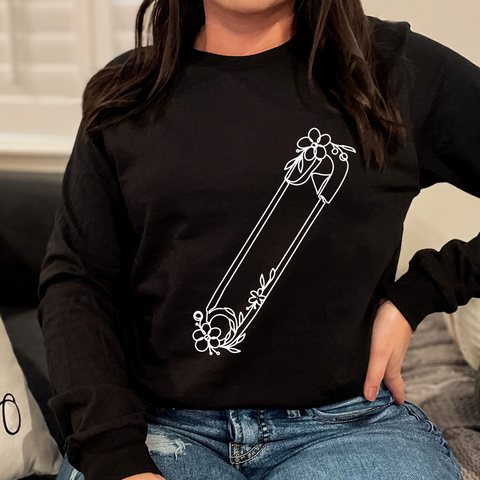 Closed Safety Pin Long Sleeve
